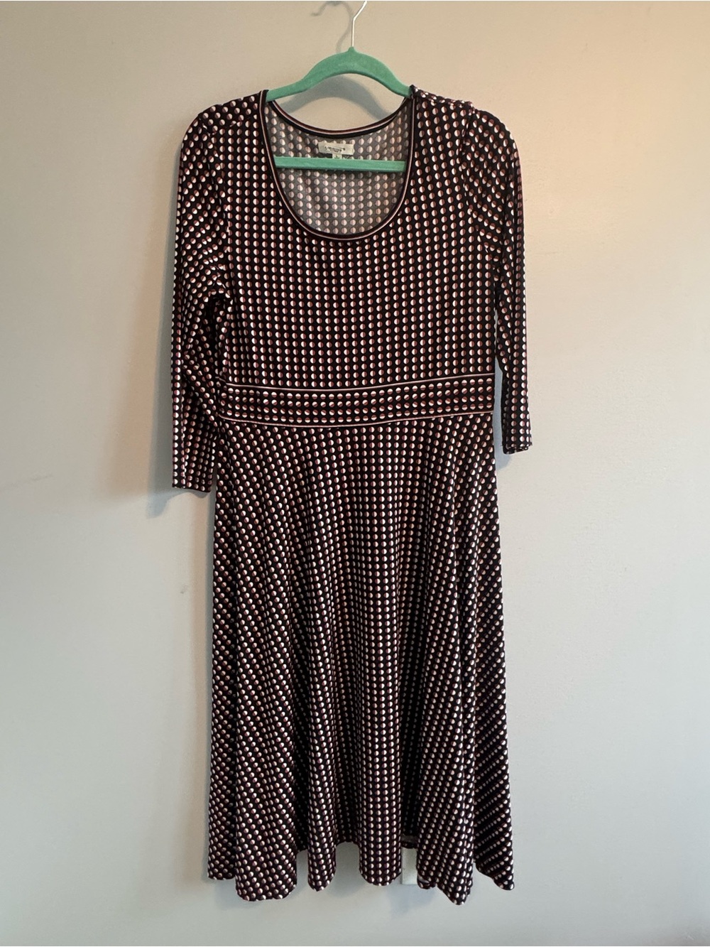 Max Studio Women's Brown Polka Dot Fit & Flare Dress size